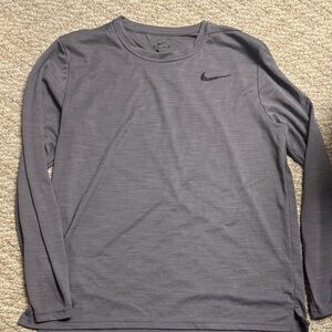 Nike Men's dri fit Charcoal Long Sleeve Tee